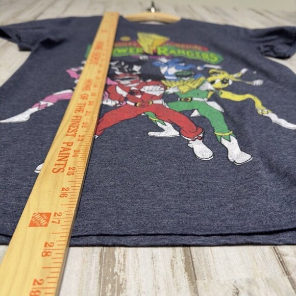 Mighty Morphin Power Rangers Heathered Blue Graphic Short Sleeve T Shirt Size S - Picture 5 of 6